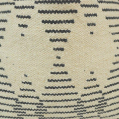 Handmade Geometric Cotton Cushion Cover 45x45 cm | Black & Ivory Woven Tribal Pattern | Artisan Decorative Pillow Cover