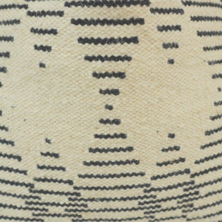 Handmade Geometric Cotton Cushion Cover 45x45 cm | Black & Ivory Woven Tribal Pattern | Artisan Decorative Pillow Cover