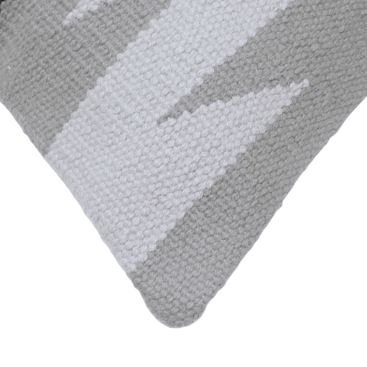 Handwoven Geometric Cushion Cover 45x45 cm – Grey, White & Black Abstract Pattern