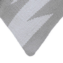 Handwoven Geometric Cushion Cover 45x45 cm – Grey, White & Black Abstract Pattern
