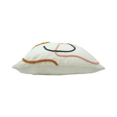 Minimalist Abstract Embroidery Cushion Cover | Decorative Cotton Cushion 45x45 cm