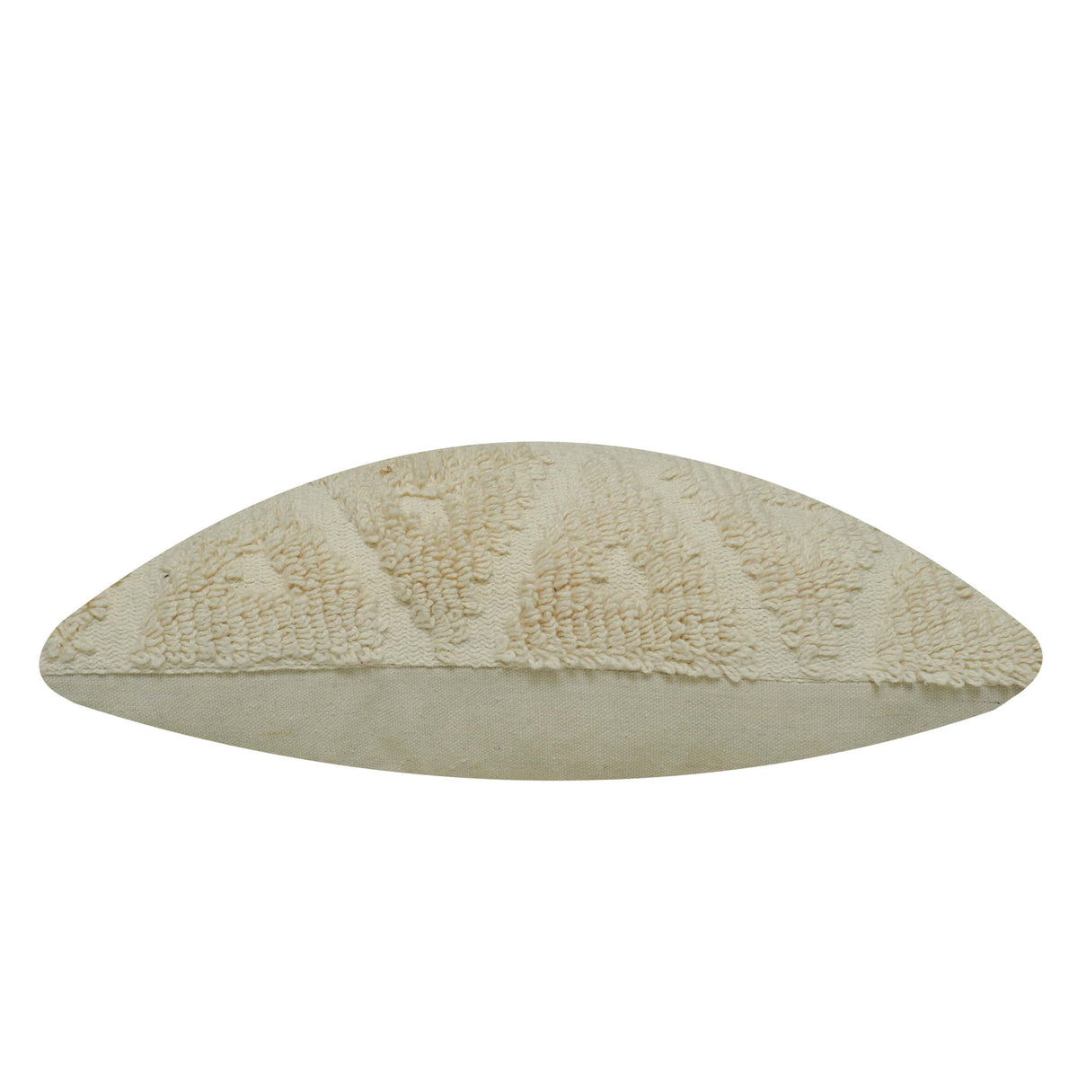 Hand Tufted Loop Cotton Cushion Cover 45x45 cm | Textured Geometric Boho Throw Pillow Cover | Ivory Decorative Cushion Cover | Concealed Zip | 18x18 Inch