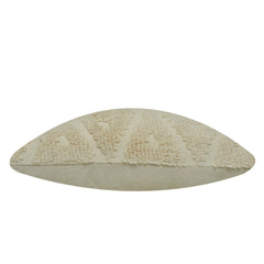 Hand Tufted Loop Cotton Cushion Cover 45x45 cm | Textured Geometric Boho Throw Pillow Cover | Ivory Decorative Cushion Cover | Concealed Zip | 18x18 Inch