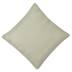 Hand Knitted Cotton Cushion Cover 45x45 cm | Cable Knit Decorative Throw Pillow Cover | Soft Textured Sofa & Bed Cushion Cover with Hidden Zipper | Ivory