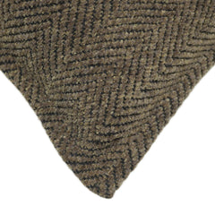 Handwoven Herringbone Texture Cushion Cover – Earthy Brown, 45 x 45 cm