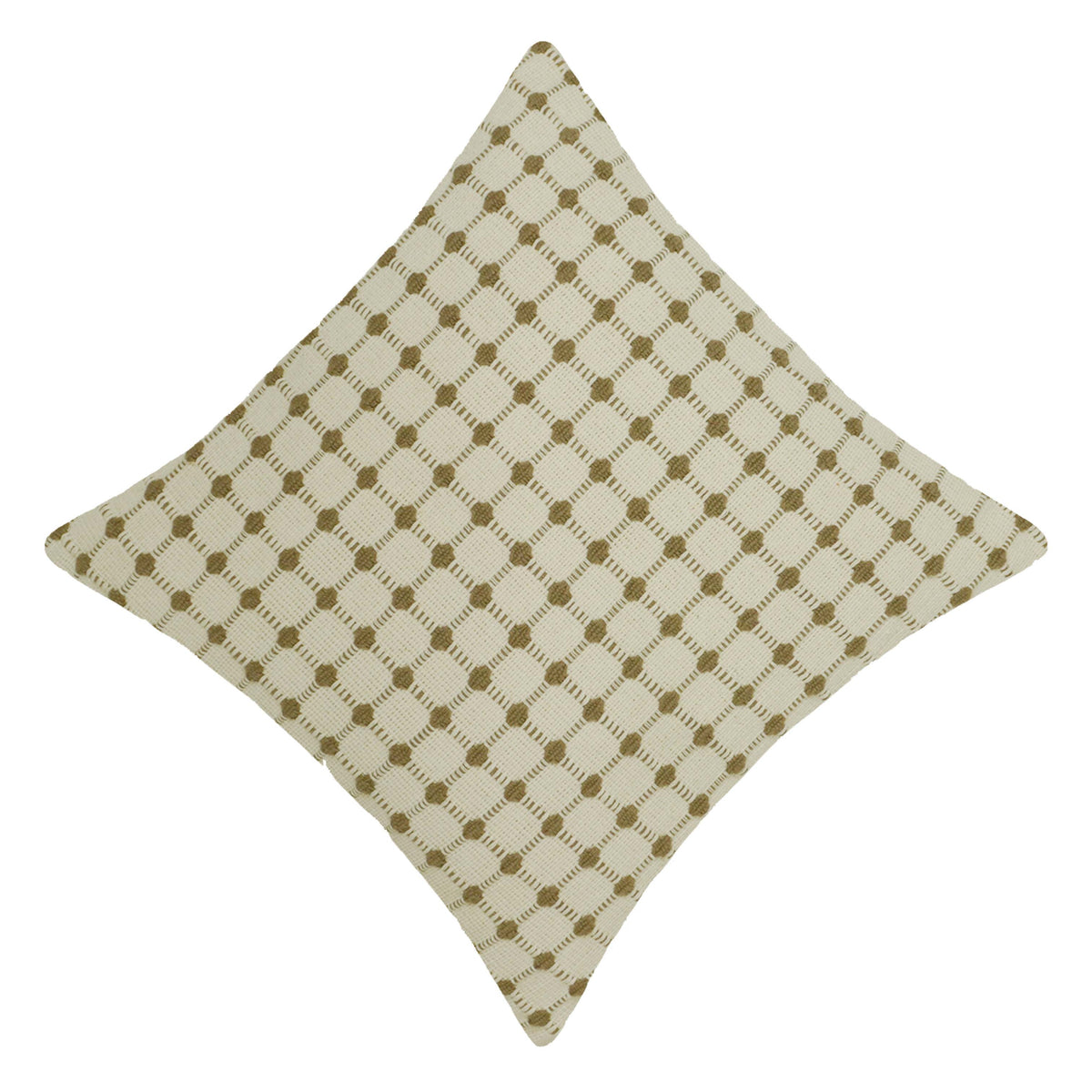 Handwoven Cotton Checkered Cushion Cover 45x45 cm | Textured Woven Decorative Throw Pillow Cover | Ivory & Natural | Hidden Zipper - Bulk manufacturer & supplier from Panipat, India
