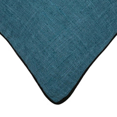 Teal Blue Slub Fabric Cushion Cover | Textured Solid Throw Pillow Cover | 45 x 45 cm