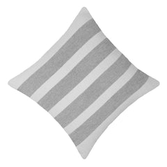 Handwoven Grey & White Striped Cushion Cover 45 x 45 cm | Textured Vertical Stripe Decorative Cushion Cover