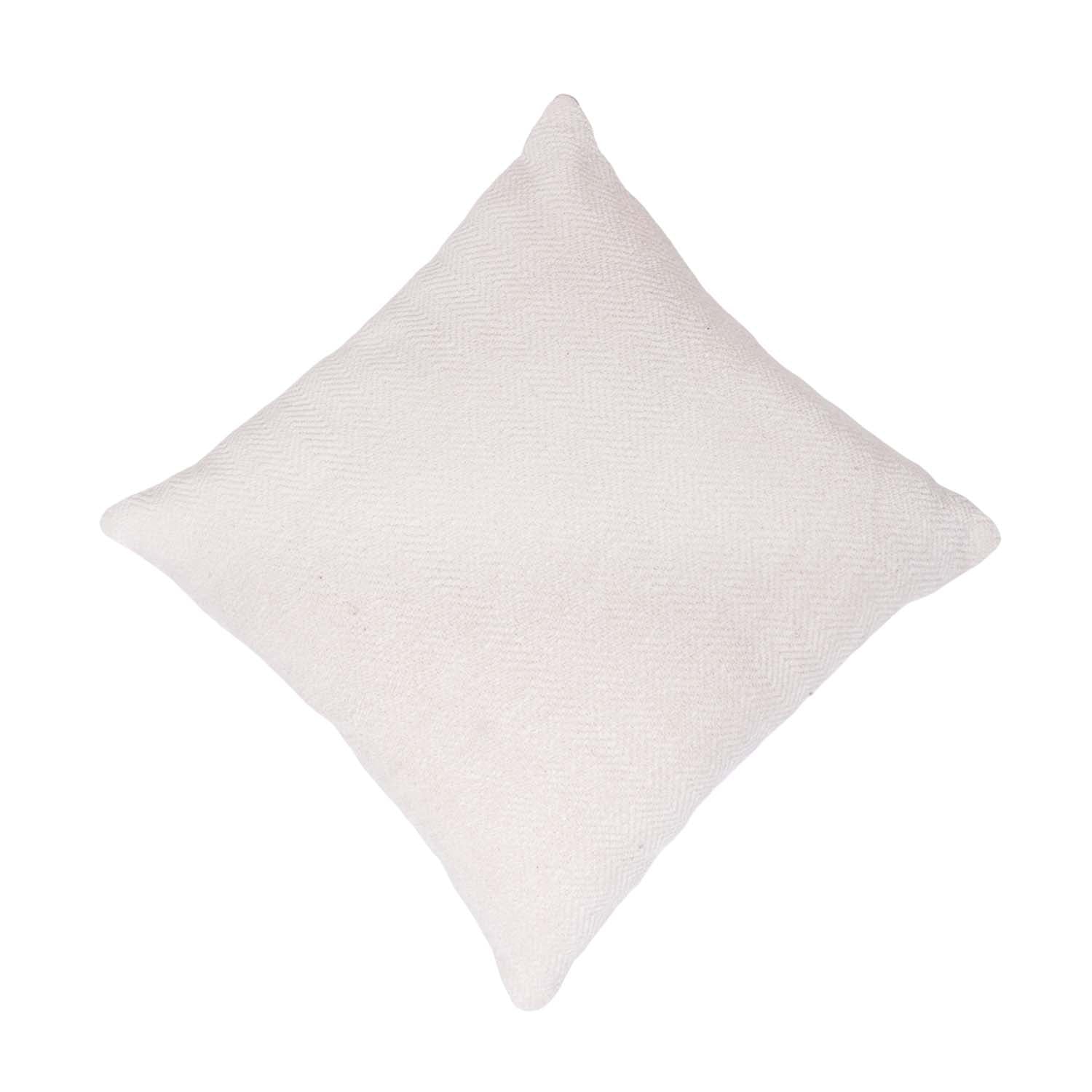 Handmade Ivory Cotton Cushion Cover 45x45 cm | Textured Woven Decorative Pillow Cover | Minimalist Home Décor
