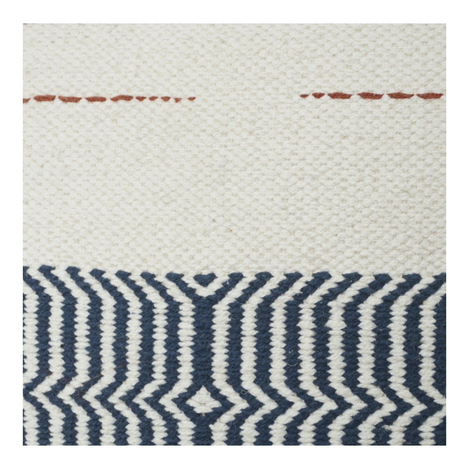 Geometric Woven Cotton Cushion Cover | Textured Stripe & Chevron Pattern | Neutral Modern Decor Pillow Cover (18x18 Inch)