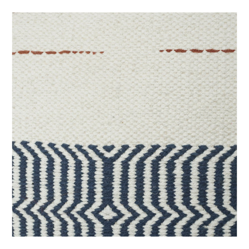Geometric Woven Cotton Cushion Cover | Textured Stripe & Chevron Pattern | Neutral Modern Decor Pillow Cover (18x18 Inch)