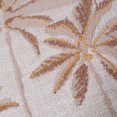 Handcrafted Palm Tree Embroidered Cotton Cushion Cover 45x45 cm | Tropical Boho Decorative Pillow Cover