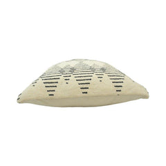 Handmade Geometric Cotton Cushion Cover 45x45 cm | Black & Ivory Woven Tribal Pattern | Artisan Decorative Pillow Cover