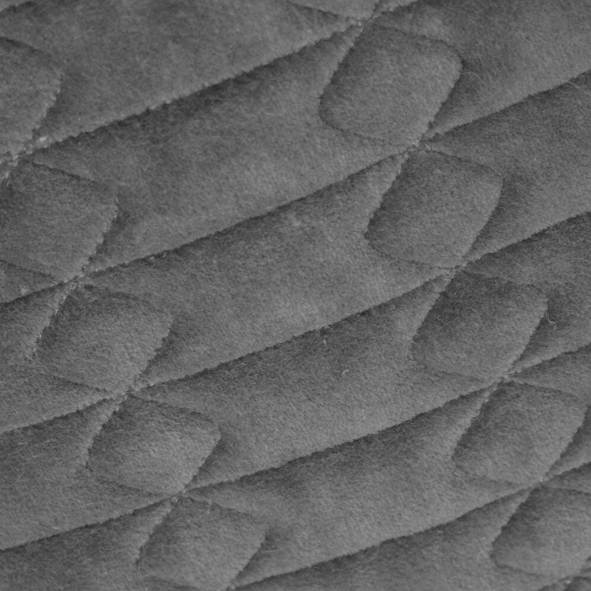 Dark Grey Velvet Machine Embroidered Cushion Cover 45 x 45 cm | Textured Geometric Design