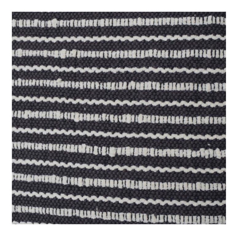 Handwoven Black & White Striped Cotton Cushion Cover | Textured Modern Accent Pillow - Bulk manufacturer & supplier from Panipat, India