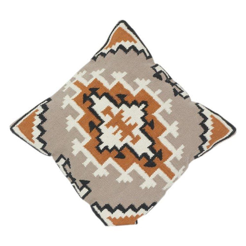 Geometrischer bestickter Baumwoll-Kissenbezug | Boho Stammesmuster | Dekorativer Kissenbezug 45x45 cm