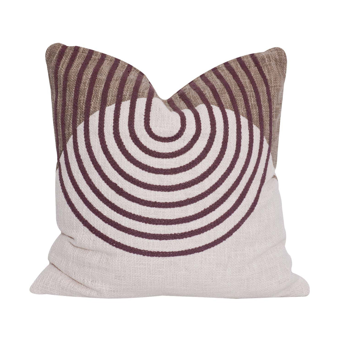 Modern Geometric Embroidered & Printed Cotton Cushion Cover 45x45 cm | Abstract Circle Pattern Decorative Throw Pillow Cover - Bulk manufacturer & supplier from Panipat, India