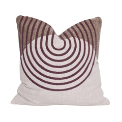 Modern Geometric Embroidered & Printed Cotton Cushion Cover 45x45 cm | Abstract Circle Pattern Decorative Throw Pillow Cover