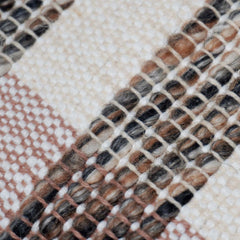 Handmade Woven Cotton Cushion Cover 45x45 cm | Textured Striped Throw Pillow Cover | Boho Farmhouse Decorative Cushion Cover | Hidden Zipper | Beige Brown