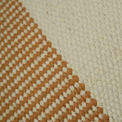 Handwoven Cotton Cushion Cover – Rust & Ivory Textured Weave | 45 x 45 cm