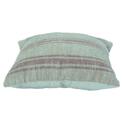 Handwoven Striped Cotton Cushion Cover – Sage Green Textured Throw Pillow Cover (18x18 Inch)