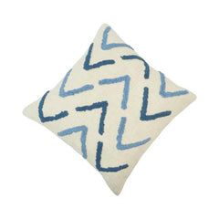 Tufted Chevron Cotton Cushion Cover – Blue Abstract Pattern | 45x45 cm Decorative Throw Pillow Cover