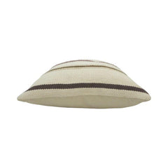 Handmade Cotton Striped Cushion Cover 45x45 cm | Woven Rustic Decorative Pillow Cover | Neutral Boho Cushion