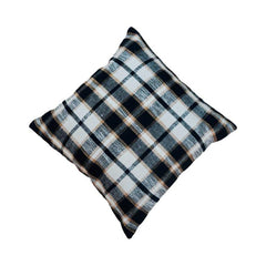 Handmade Plaid Cotton Cushion Cover 45x45 cm | Woven Checkered Decorative Pillow Cover | Modern Farmhouse Throw Cushion