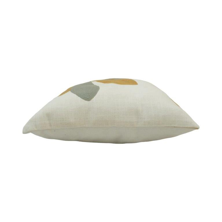 Abstract Leaf Embroidered Cotton Cushion Cover 45x45 cm | Modern Botanical Decorative Pillow Cover - Bulk manufacturer & supplier from Panipat, India