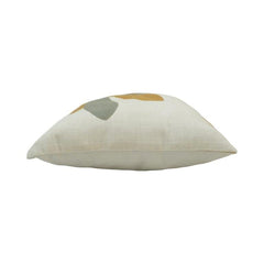 Abstract Leaf Embroidered Cotton Cushion Cover 45x45 cm | Modern Botanical Decorative Pillow Cover