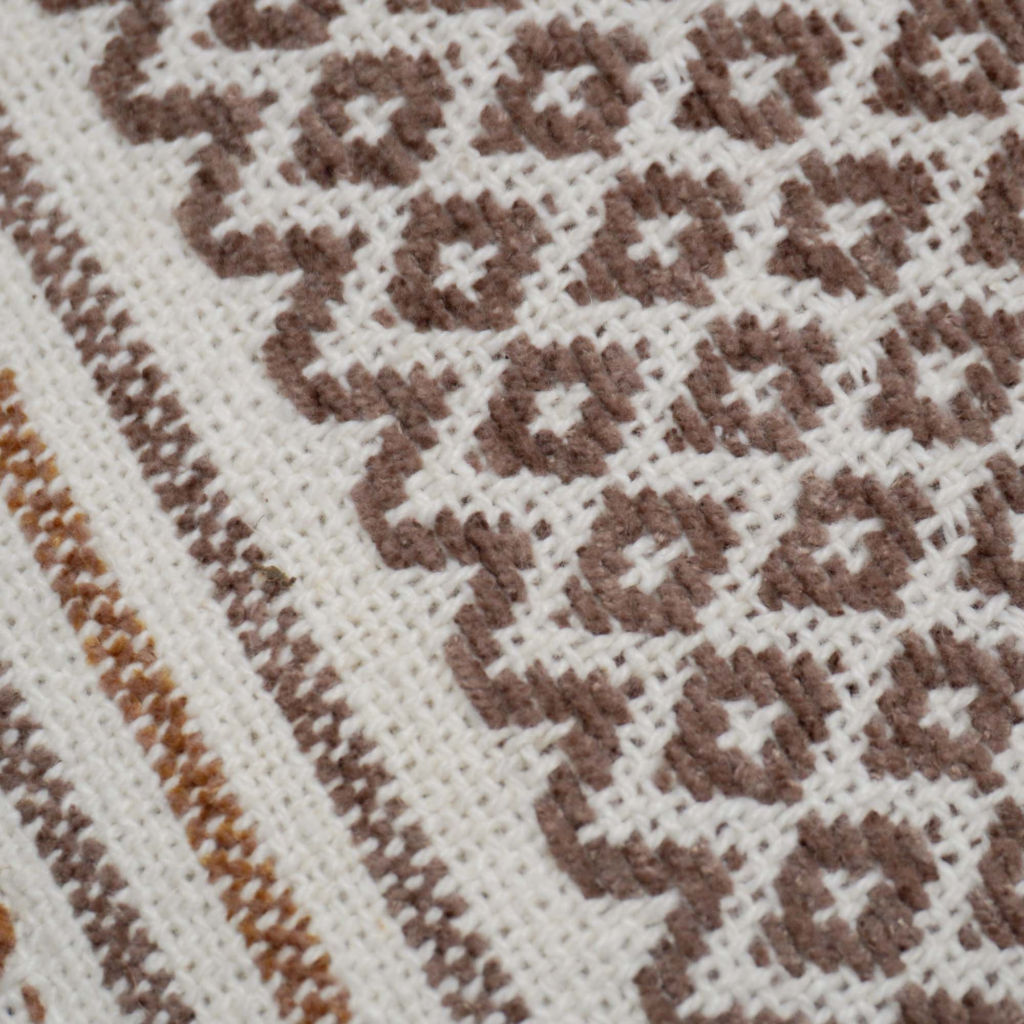 Handwoven Cotton Cushion Cover 45x45 cm | Geometric Woven Pattern | Natural & Taupe | Decorative Throw Pillow Cover | Hidden Zipper