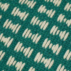 Handwoven Cotton Cushion Cover 45x45 cm | Green & Ivory Woven Geometric Pattern | Artisan Handmade Decorative Throw Pillow Cover | Concealed Zip | 100% Cotton