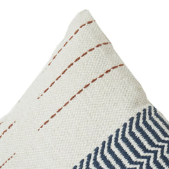 Geometric Woven Cotton Cushion Cover | Textured Stripe & Chevron Pattern | Neutral Modern Decor Pillow Cover (18x18 Inch)
