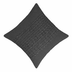 Handwoven Cotton Chindi Charcoal Cushion Cover – Textured Rustic Accent, 45 x 45 cm