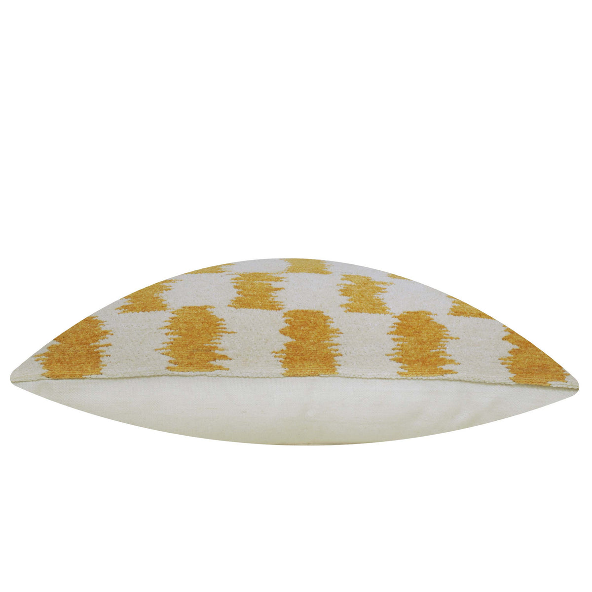 Ivory and mustard abstract woven jacquard cushion cover 35x50 cm