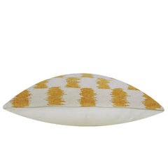 Ivory and mustard abstract woven jacquard cushion cover 35x50 cm