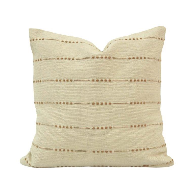 Handmade Cotton Cushion Cover 45x45 cm | Textured Woven Neutral Pillow Cover | Artisan Decorative Cushion