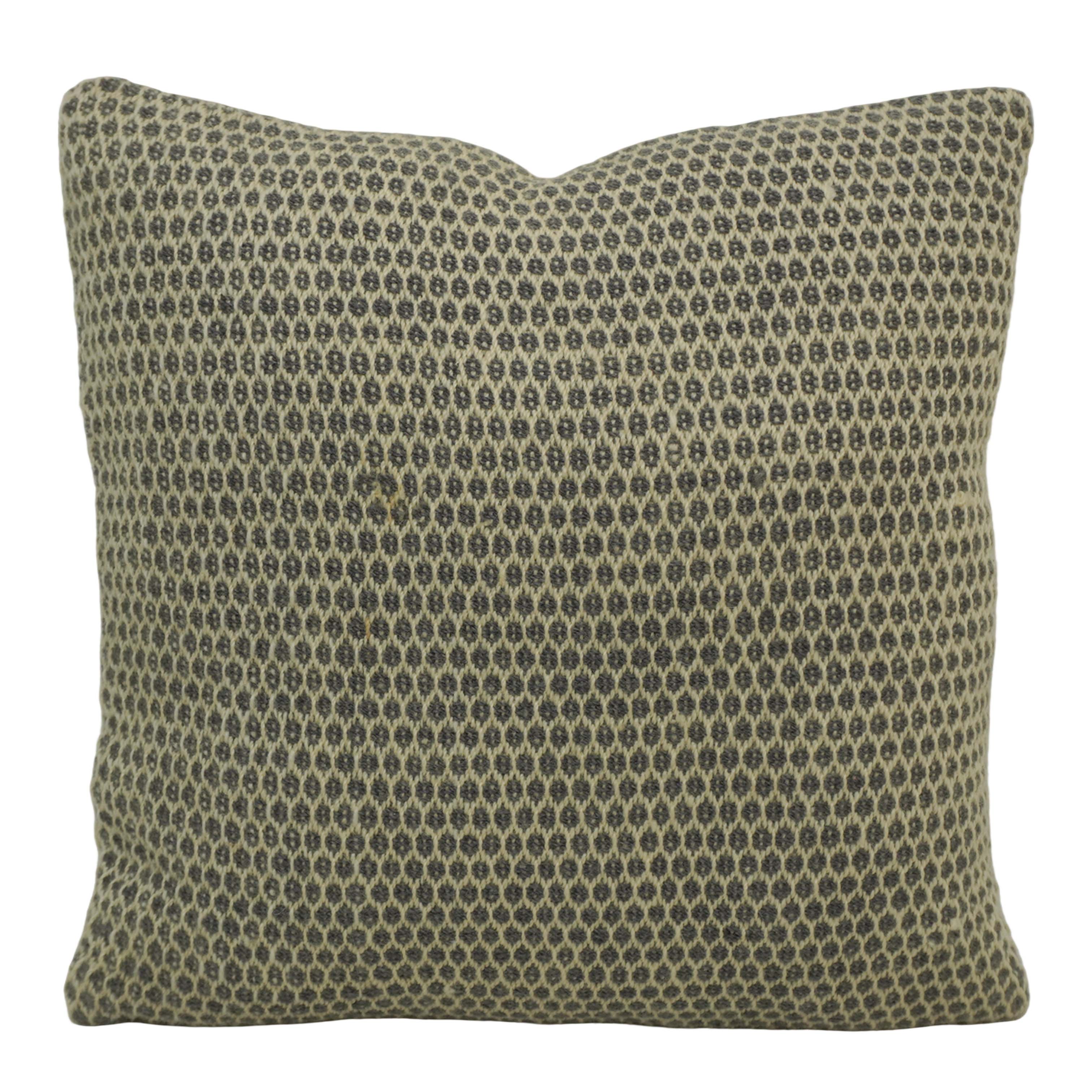 Handwoven Wool Cushion Cover 45x45 cm | Textured Geometric Woven Throw Pillow Cover | Soft Decorative Cushion Cover with Hidden Zipper | Modern Home Décor