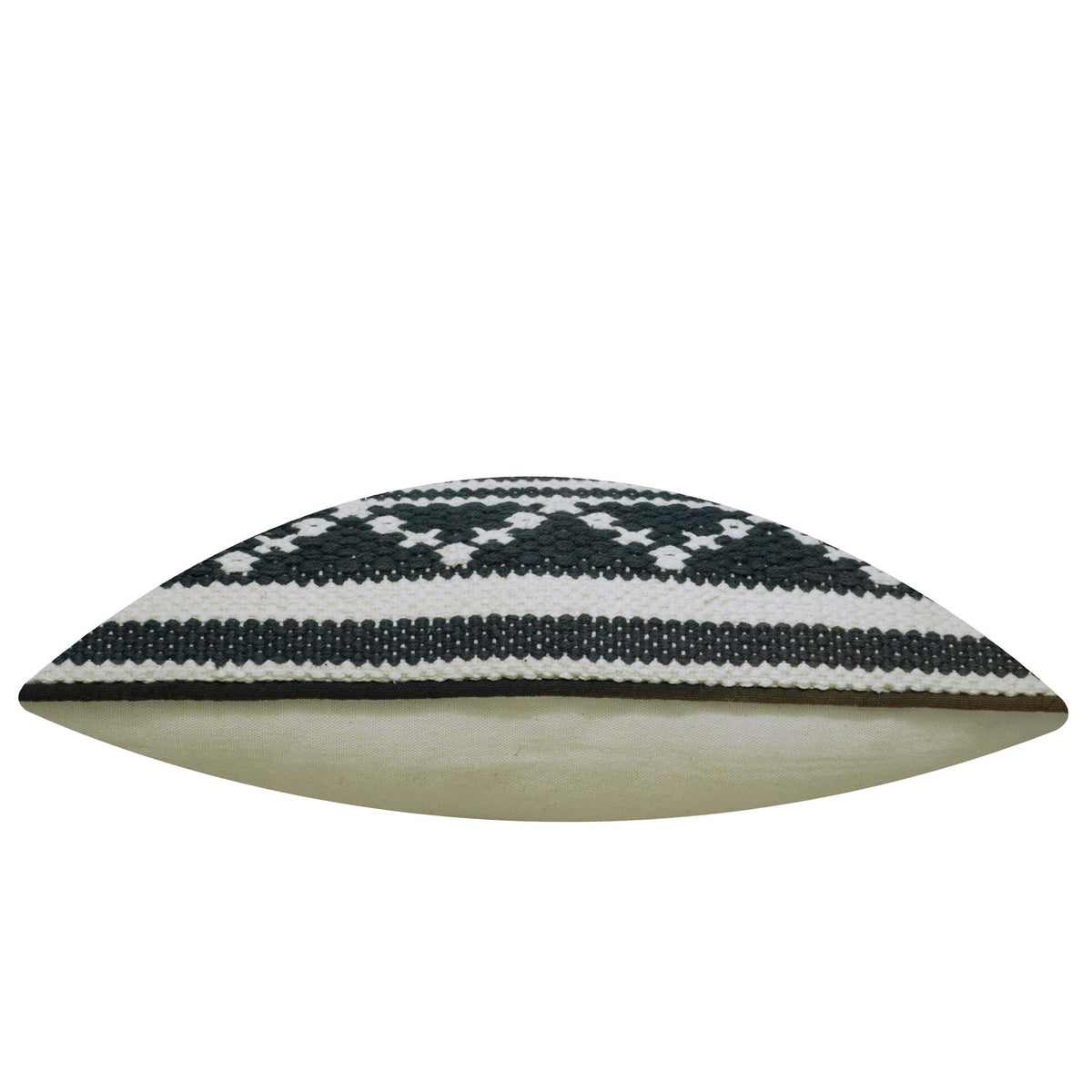 Handwoven Black & Ivory Cotton Cushion Cover – 45 x 45 cm