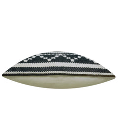 Handwoven Black & Ivory Cotton Cushion Cover – 45 x 45 cm