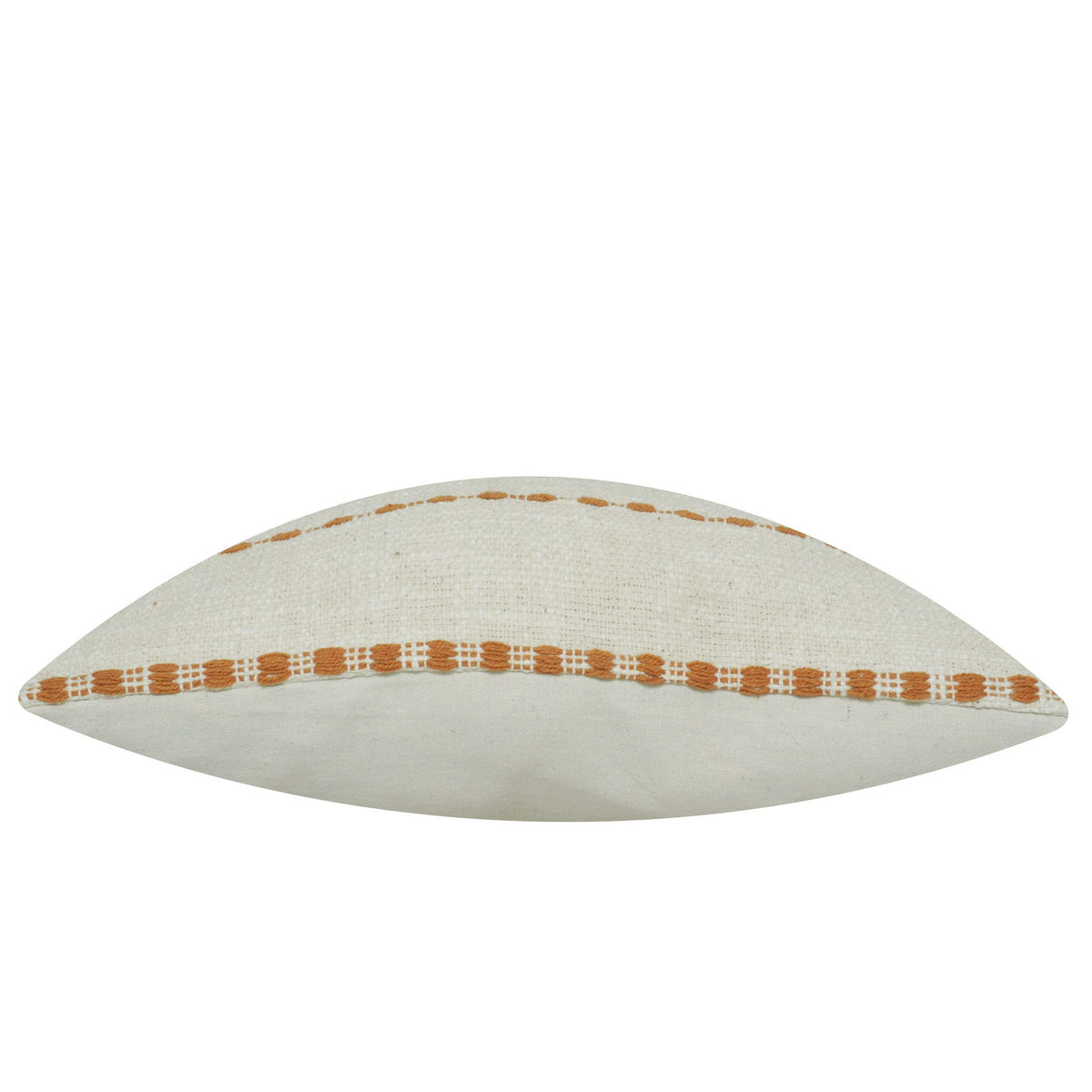 Ivory and terracotta striped handwoven cotton cushion cover 45x45 cm
