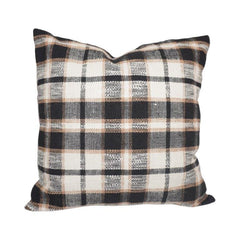 Handmade Plaid Cotton Cushion Cover 45x45 cm | Woven Checkered Decorative Pillow Cover | Modern Farmhouse Throw Cushion