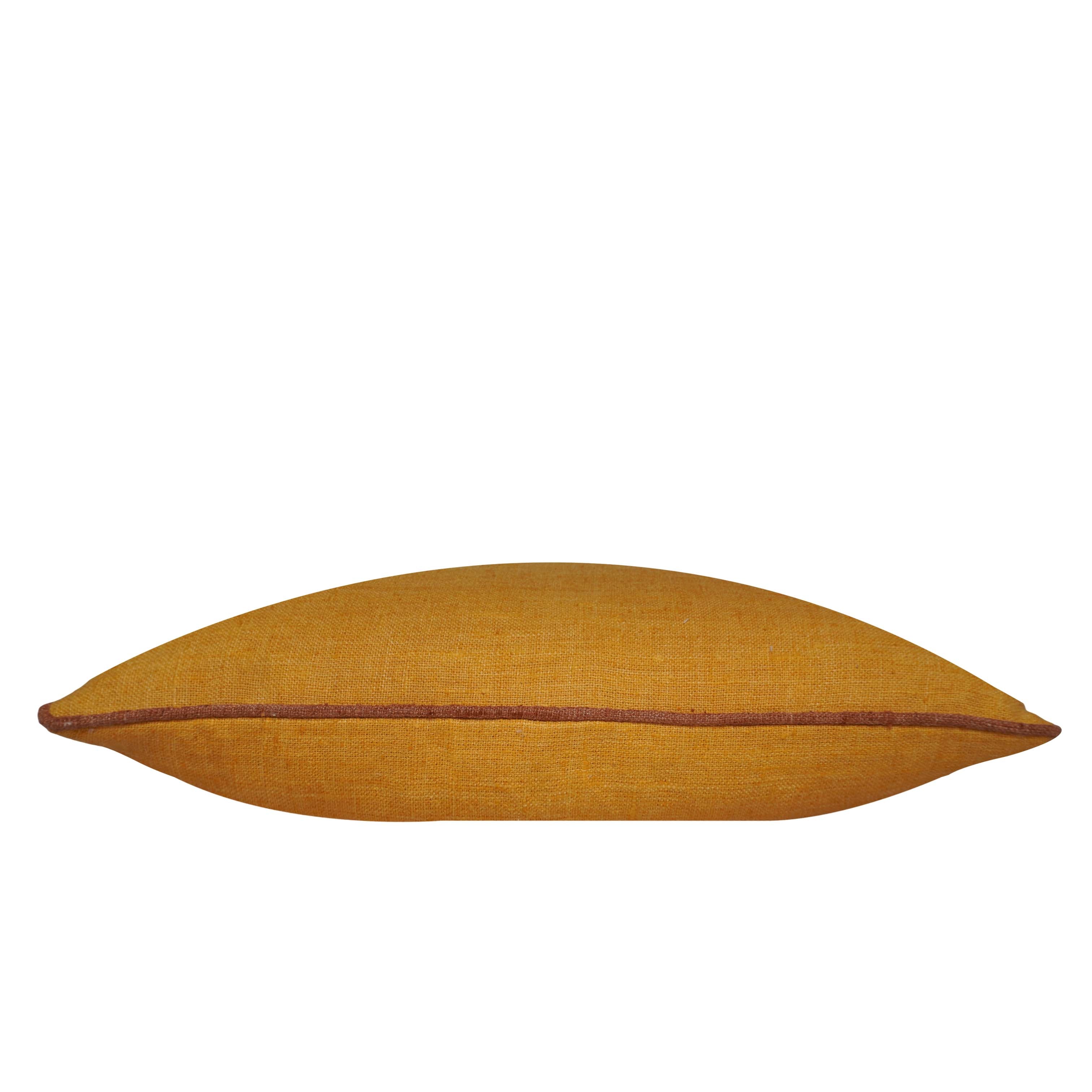 Solid Mustard Cotton Cushion Cover 45x45 cm | Plain Decorative Throw Pillow Cover | Soft Cotton Sofa Cushion Cover with Hidden Zipper