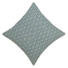 Handwoven Cotton Cushion Cover 45x45 cm | Blue & Ivory Geometric Woven Design | Decorative Throw Pillow Cover with Hidden Zipper | Modern Home Décor