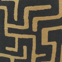 Black & Beige Geometric Jacquard Cotton Cushion Cover | 45x45 cm Modern Abstract Decorative Pillow Cover
