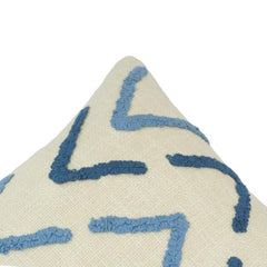 Tufted Chevron Cotton Cushion Cover – Blue Abstract Pattern | 45x45 cm Decorative Throw Pillow Cover
