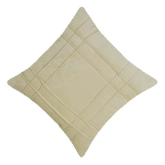 Cream velvet tufted grid textured cushion cover 45x45 cm