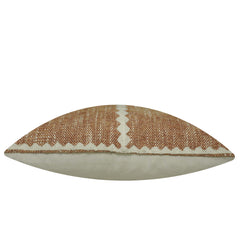 Handwoven Cotton Cushion Cover 45x45 cm | Brown & Ivory Geometric Woven Throw Pillow Cover | Textured Boho Farmhouse Decorative Cushion Cover | Concealed Zipper