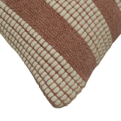 Handwoven Cotton Cushion Cover 45x45 cm | Textured Woven Check Pattern | Beige & Brown Decorative Throw Pillow Cover | Modern Boho Farmhouse Home Décor | Concealed Zip