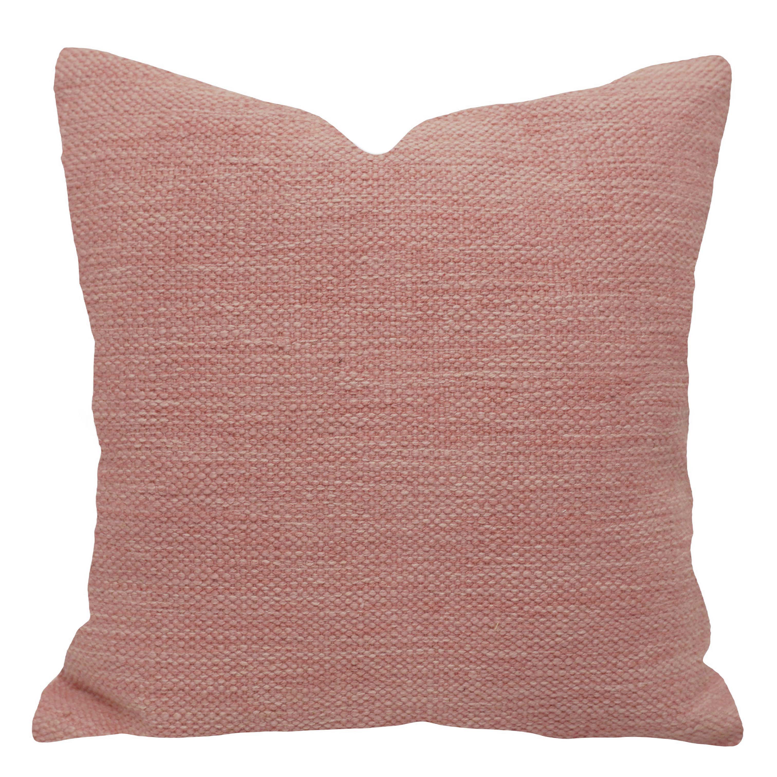 Handwoven Blush Pink Textured Cushion Cover – 45 x 45 cm